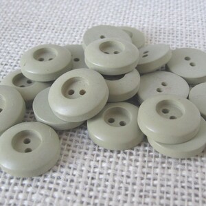 Pale Green 3/4 Inch Buttons, 2 Hole Round Plastic Button, Sew Thru Button, Thick with Well in Center, NotOnlyButtons
