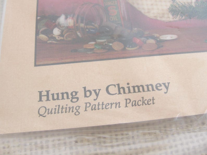 Vintage Patchwork Stocking Pattern, Hung by the Chimney, Hanging Mantel Stocking DIY, NotOnlyButtons immagine 5