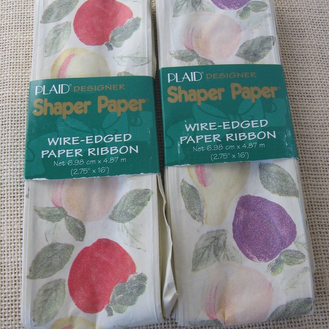 Paper Ribbon Package 2 Mini Fruit Wire Edged Paper Ribbon Packages, 10 Plus Yards 2 3/4 Inch ...