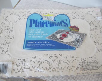 10 White Placemat Paper Doilies, Royal Lace, 9 3/4 by 14 1/2 inch, Rectangle Decorative, NotOnlyButtons