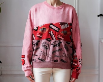 Hand-Dyed Pink Adidas Originals XS Sweatshirt