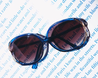 1970s Electric Blue Hollywood Sunglasses
