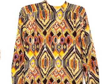 Authentic 1960s Acid Trip Blouse Size Medium