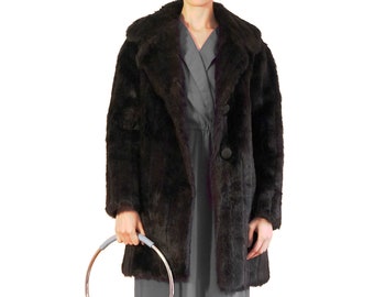 Vintage Deep Brown Faux Fur Size Medium