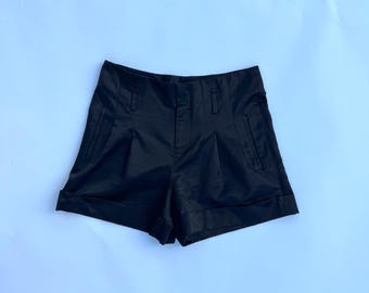 Black Satin Silky Club Monoco Business Shorts Size 4