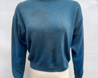 Hand-Dyed Blue Long Sleeve Sweater Size X-Small
