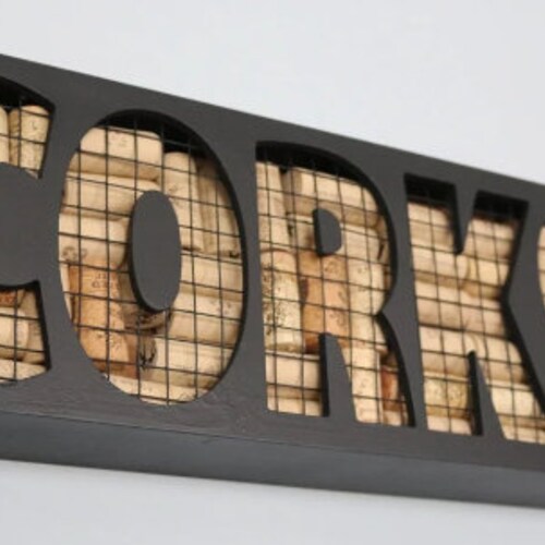 Farmhouse Style Wine Cork Box Wine Cork Holder Large Wine Etsy