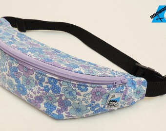 Blue Purple Floral Bumbag
