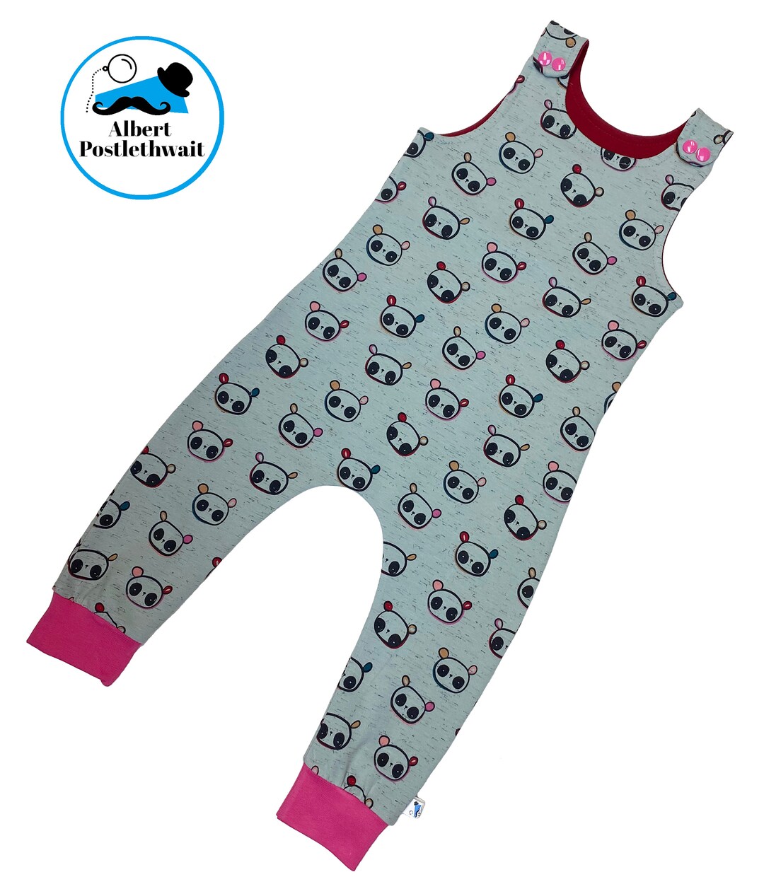 Panda Faces Dungarees 1824 Months Baby Romper Etsy