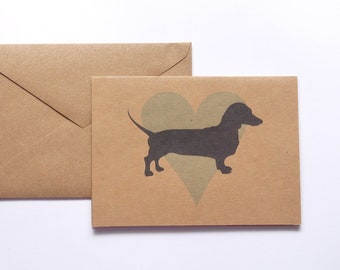 Dachshund Cards | Dachshund Blue Heart Stationery Note Card Set