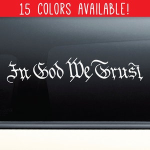 In God We Trust Decal | In God We Trust Vinyl Decal for Car, Laptop, Tumbler