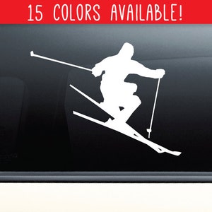 Skiing Skier Ski Vinyl Decal Laptop Car Truck Bumper Window Sticker