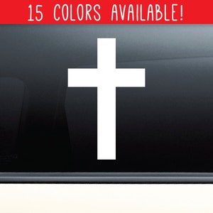 Christian Cross Jesus Christ Christian Vinyl Decal Laptop Car Truck Bumper Window Sticker