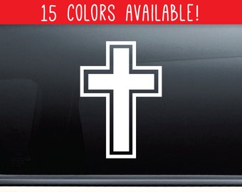 Christian Cross Jesus Christ Vinyl Decal Laptop Car Truck Bumper Window Sticker