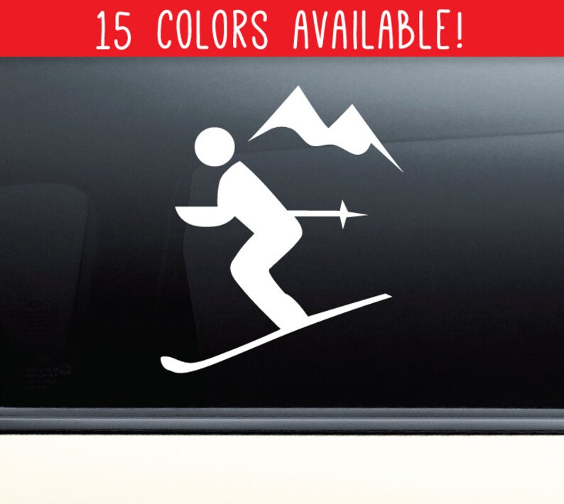 Skiing Vinyl Decal Skier Gift Ski Decal for Cars Laptops | Etsy