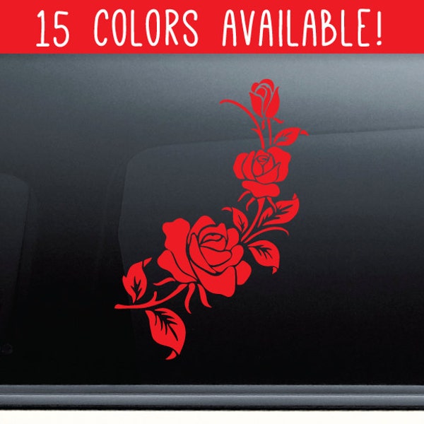 Roses Vinyl Decal | Roses Decal for Cars, Laptops, Tumblers