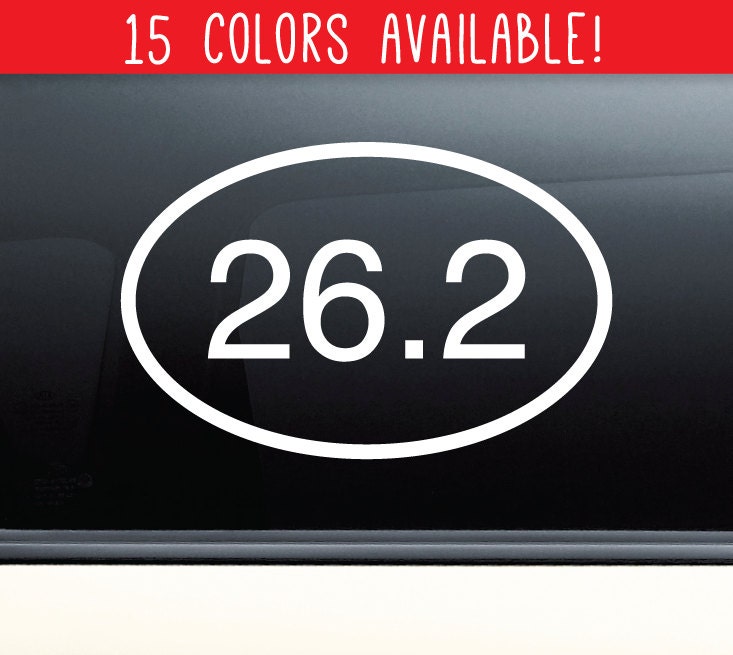 26.2 Marathon Euro Oval Vinyl Decal Laptop Car Truck Bumper Window ...