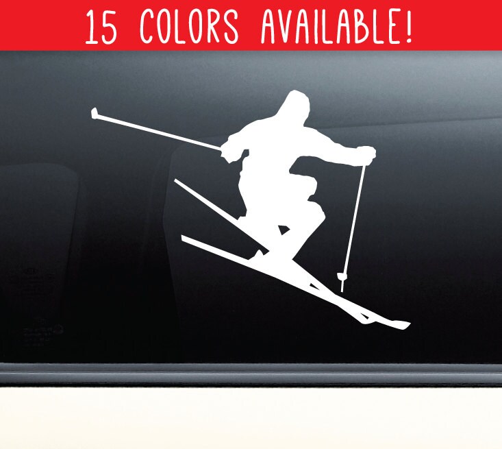 Skiing Skier Ski Vinyl Decal Laptop Car Truck Bumper Window Etsy