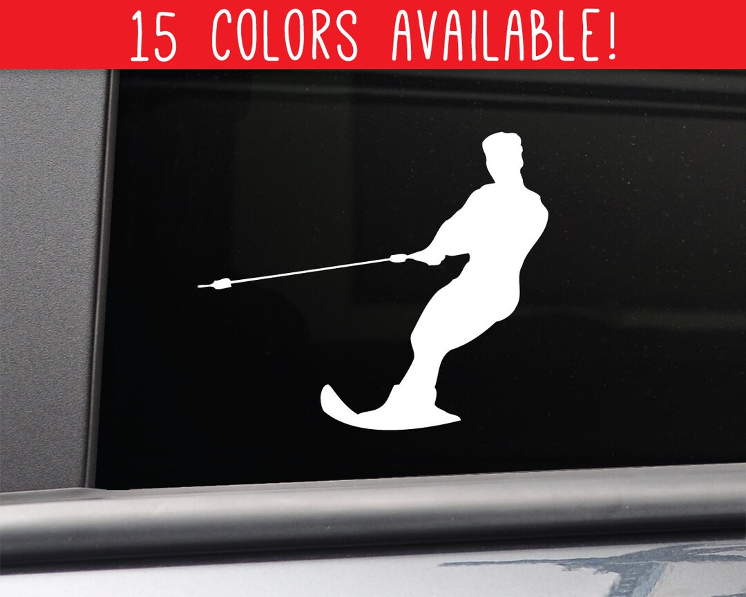 Waterskiing Vinyl Decal Waterskier Gift Waterski Decal for Etsy