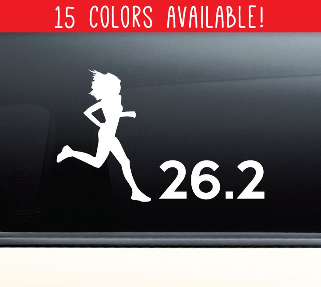 26.2 Marathon Runner Female Vinyl Decal Laptop Car Truck Bumper Window ...