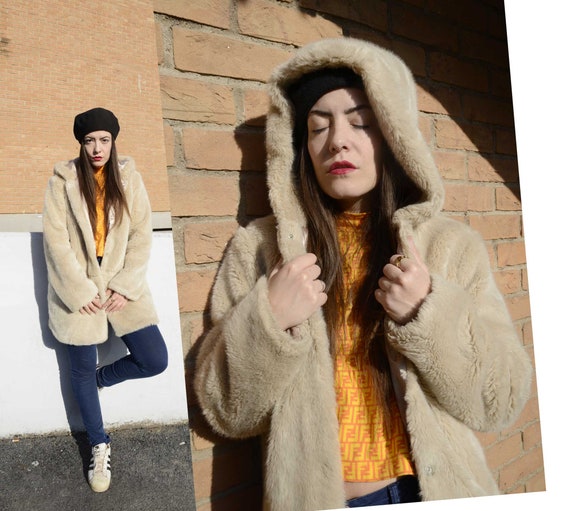 Faux fur hooded jacket