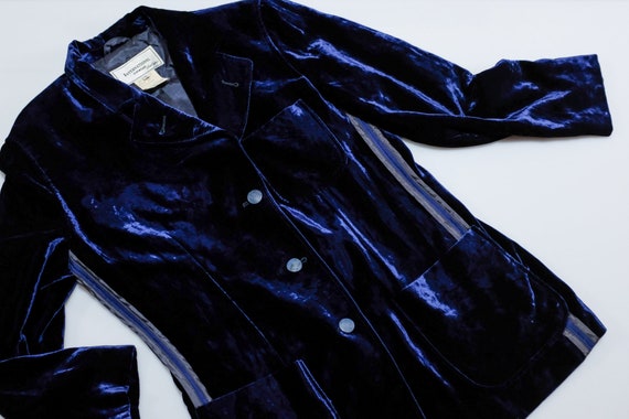 Les Copains Blue velvet blazer