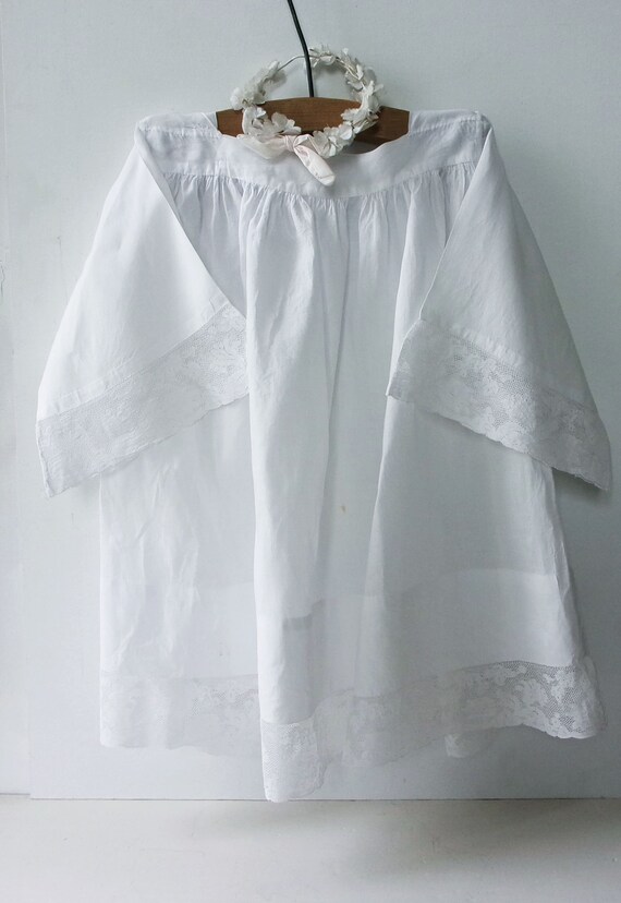 Buy 1800s Antique French Church Garment White Fine Cotton Handmade  