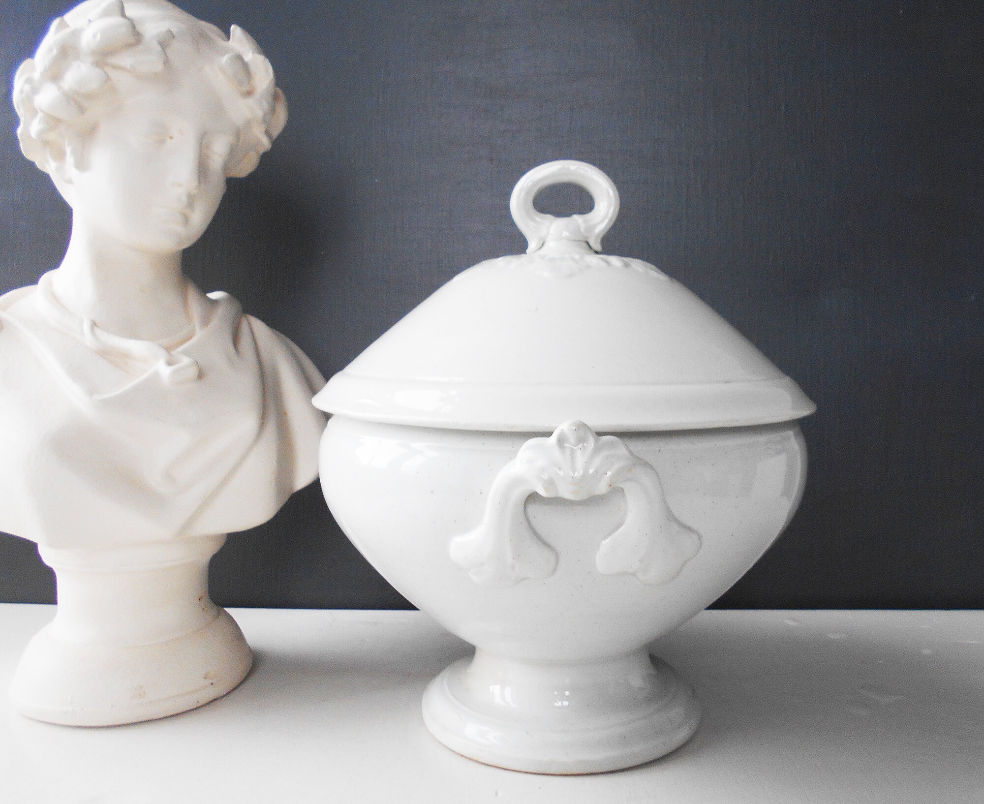 Antique French Tureen White Ironstone Soup Tureen Stamped Etsy