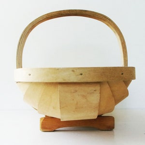 Vintage Wooden Garden Trug Handmade Gathering Basket Rustic Farmhouse Wood image 7