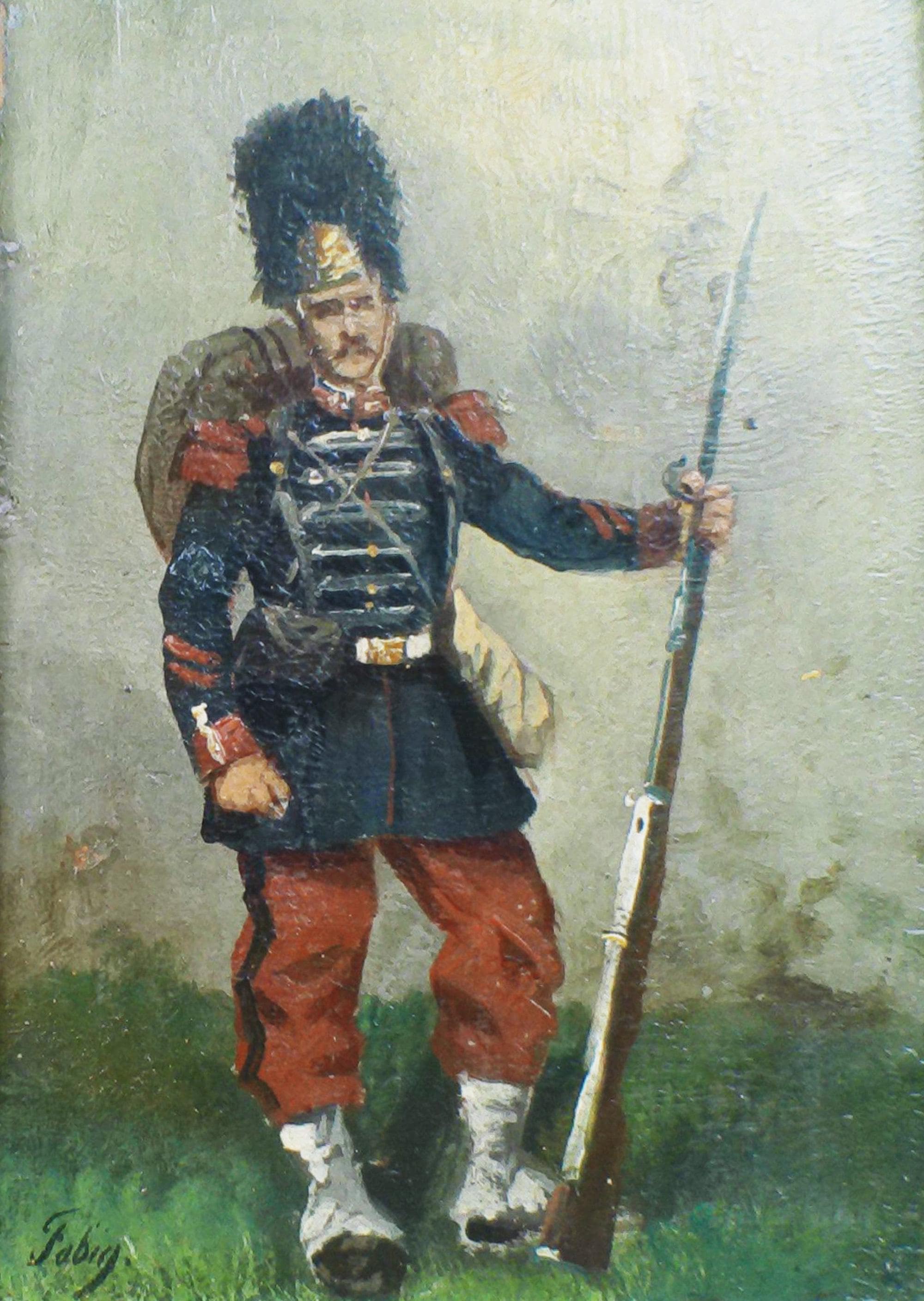 フランスで直接買い付け絵画油絵 アンティークフランス擲弾兵の油絵：19世紀の軍事芸術 - Etsy 日本