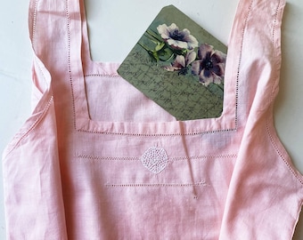 Authentic Edwardian Pink "Chemise" Antique Ballerina Pink French Completely Hand stitched Summer Camisole Shirt