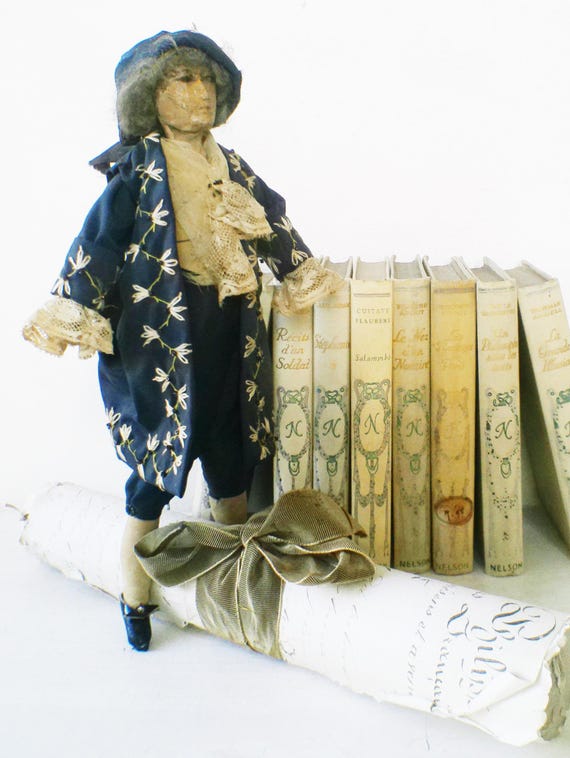 Ancienne Poupée XIXe Siècle – Tête Composition Recouverte Cire, Hauteur 88 Cm, Collection