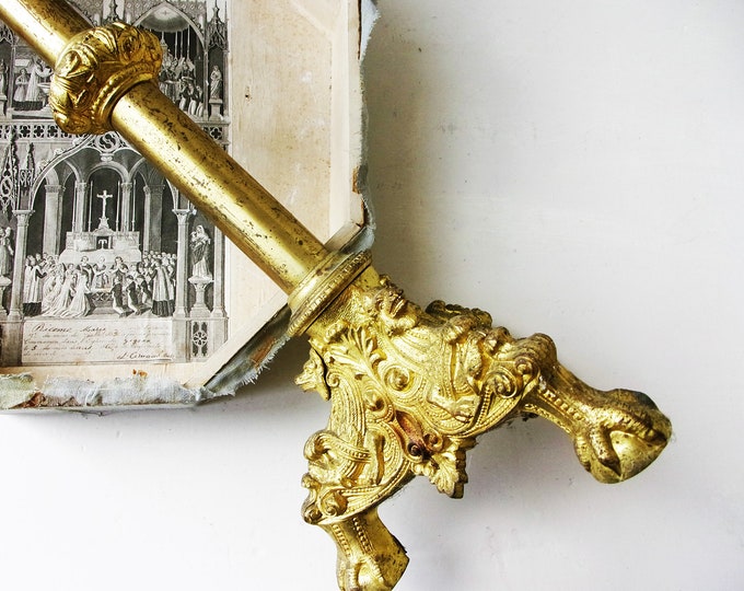 Large French Church Candelabra Antique Altar Bronze Etsy