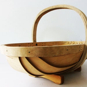 Vintage Wooden Garden Trug Handmade Gathering Basket Rustic Farmhouse Wood image 9