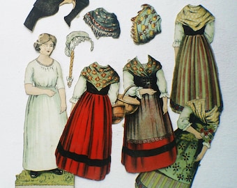 フランスアンティーク　伝統的な衣装の人形 ブルターニュの民族衣装を着たお人形 ヴィンテージ ドール （フランス