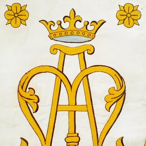 Antique French Procession Banner Angels Religious Embroidery