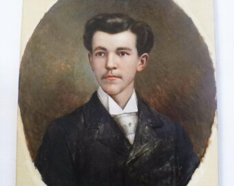 フランスアンティーク　1800年代　ポートレート　肖像画　オイルペインティング フランスアンティーク 1800年代 ポートレート 肖像画 オイルペインティング