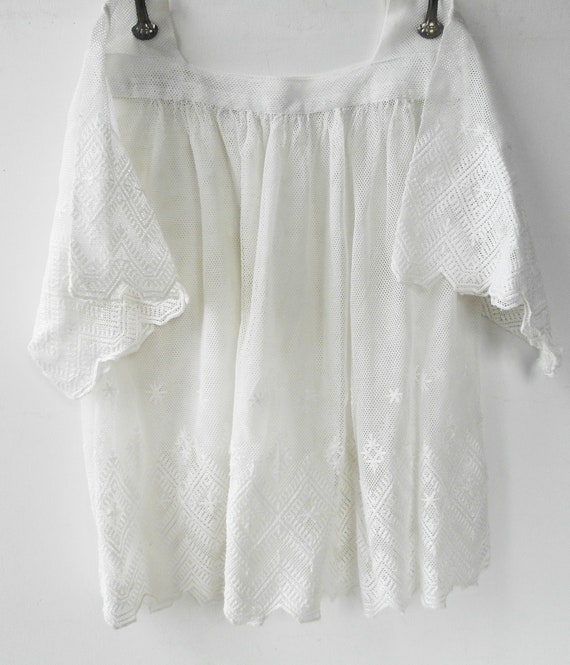 Antique French Church Garment Lace Blouse White Lace … - Gem