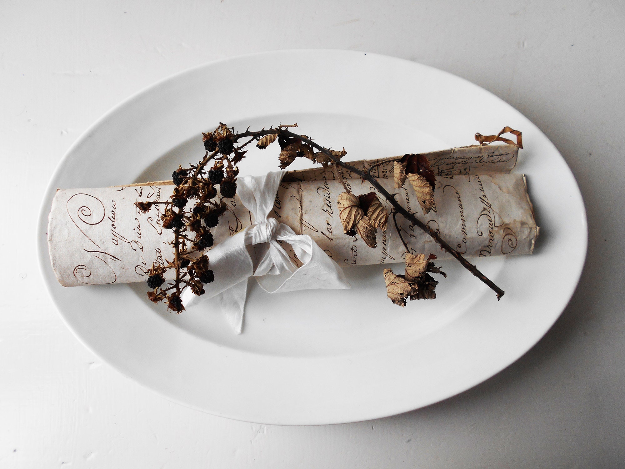 Plat Ovale Antique Des Années 1800 Français Plaque de Fer Blanc Grand Plateau Pierre Lourd