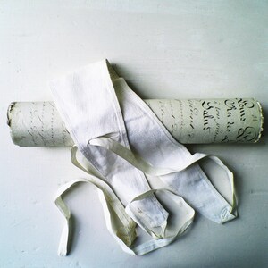 Original Nun's Habit Coif Bandeau Antique French Church Garment White Linen