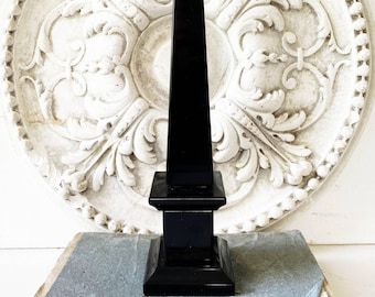 Antique Obelisk Black Stone Architectural Sculpture Grand Tour Decor Pierre Noire
