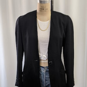 80s Mariuccia Mandelli Krizia Italian Wool blazer jacket 38