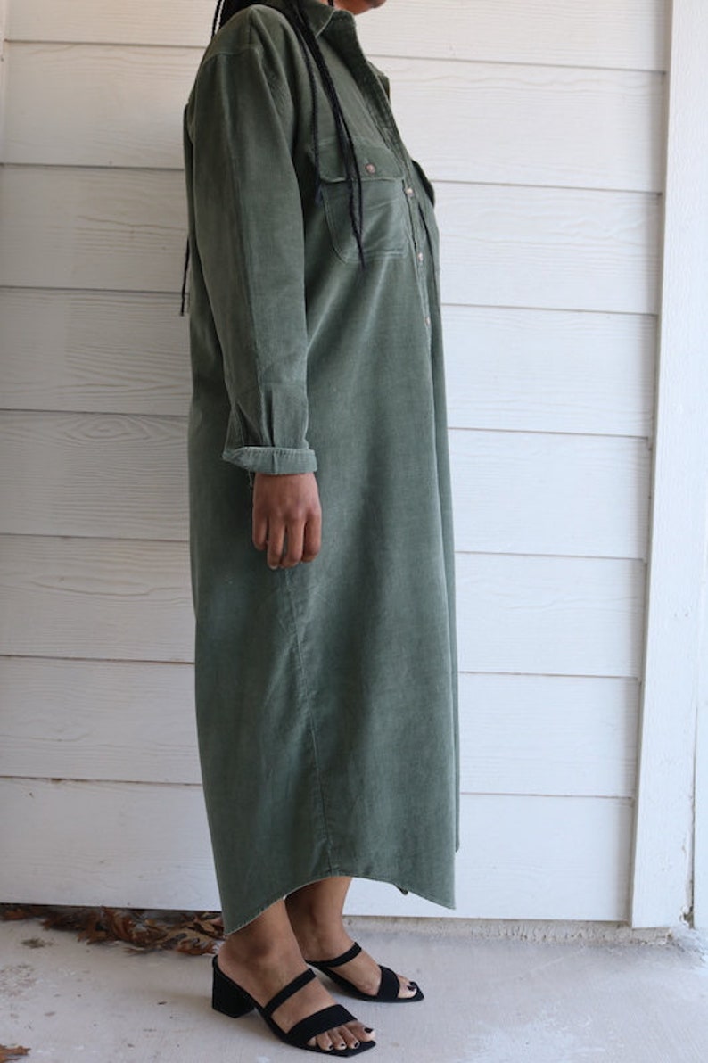 90s Vintage Corduroy maxi dress medium large