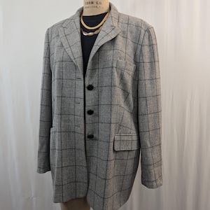 Vintage ESCADA by Margaretha Ley New wool plaid blazer size 44