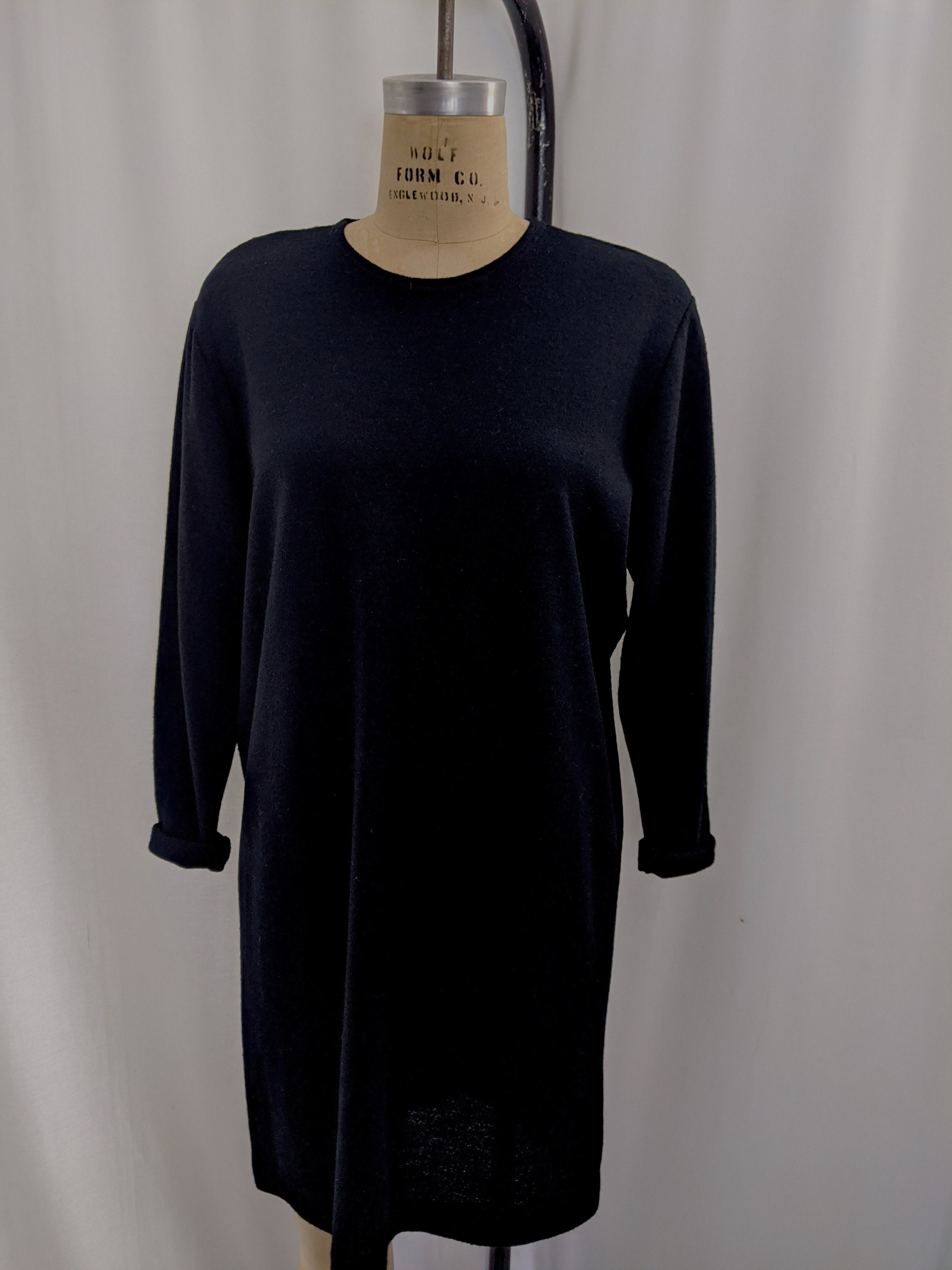 Vintage 80s Minimalist Bettina Riedel wool slouchy dress in | Etsy