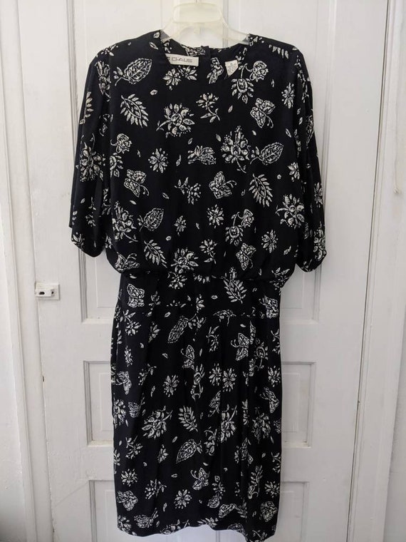 Vintage slouchy midi printed day dress medium - image 7