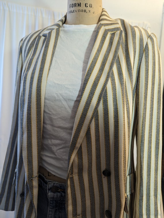90s Double Breasted Pinstripe Straight fit blazer… - image 3