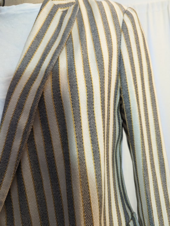 90s Double Breasted Pinstripe Straight fit blazer… - image 4