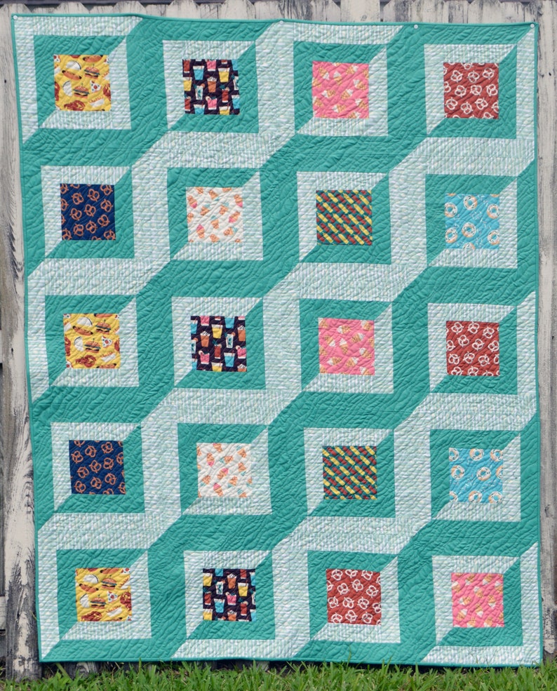 Twirled Squares Quilt Pattern image 1