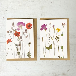 Carte pliée avec enveloppe. Avec des images de mon herbier.